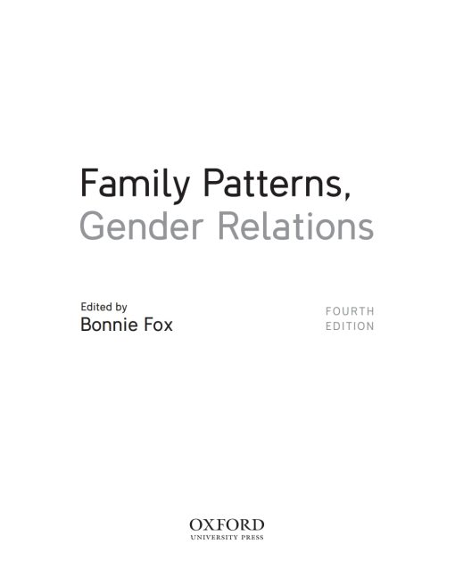 Family Patterns, Gender Relations, 4th Edition (PDF)