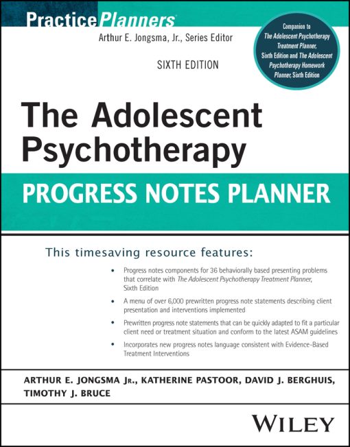 The Adolescent Psychotherapy Progress Notes Planner, 6th edition (PDF)