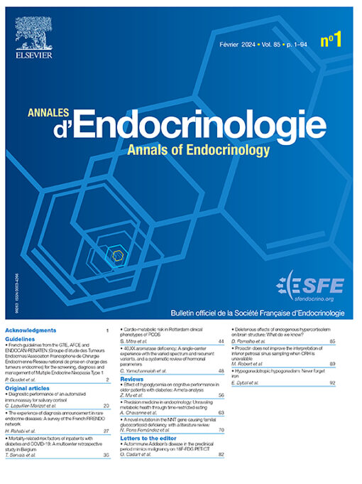 Annales d’Endocrinologie PDF