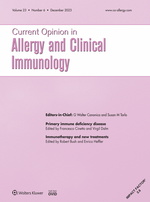 Current Opinion in Allergy & Clinical Immunology: Volume 23 (1 – 6) 2023 PDF