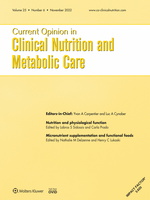 Current Opinion in Clinical Nutrition & Metabolic Care: Volume 25 (1 – 6) 2022 PDF