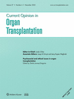 Current Opinion in Organ Transplantation: Volume 27 (1 – 6) 2022 PDF