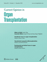 Current Opinion in Organ Transplantation: Volume 28 (1 – 6) 2023 PDF