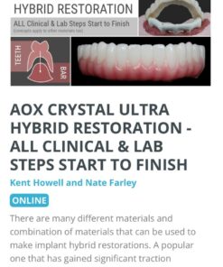 AOX Crystal Ultra Hybrid Restoration: All Clinical & Lab Steps Start to Finish