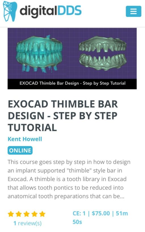 EXOCAD Thimble Bar Design: Step by Step Tutorial